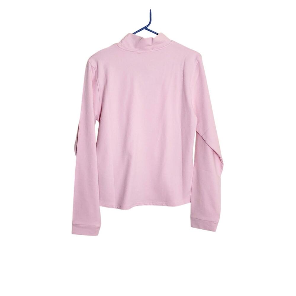 NWT BARBOUR Mock Neck Long Sleeve Top Turtleneck Terry Bubblegum Pink Sz 10 - Picture 12 of 13